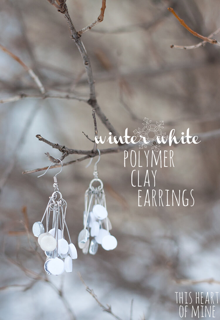 Winter White Polymer Clay Earrings • this heart of mine